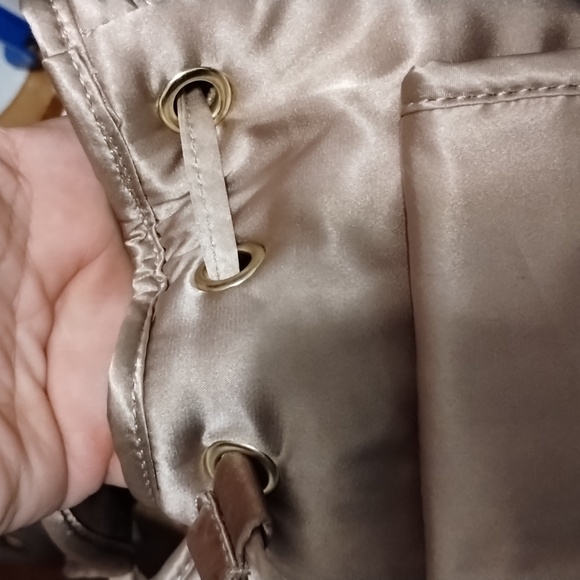 pink champagne satin mini backpack - Picture 5 of 7